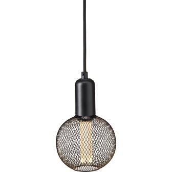 Loftowa lampa żarówka czarna druciana Grid